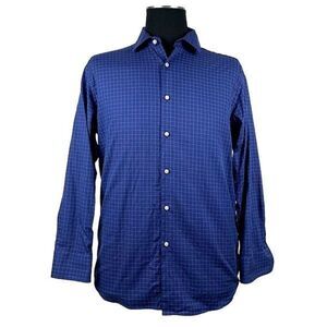 Robert Barakett 100% Cotton Blue Check Dress Shirt - Men’s 16